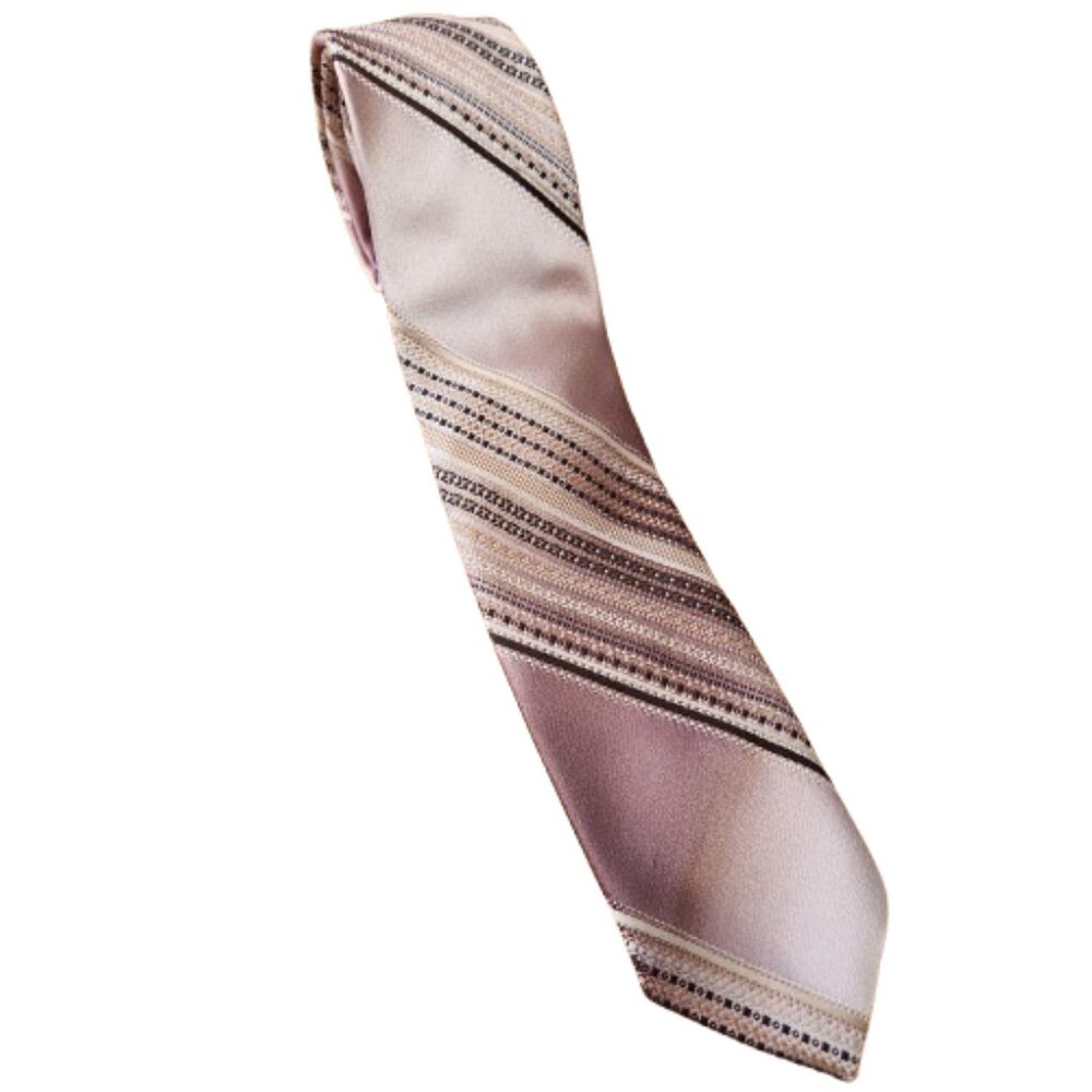 Brittania Men’s Tie – 135cm x 7cm – Vintage Striped Polyester Necktie